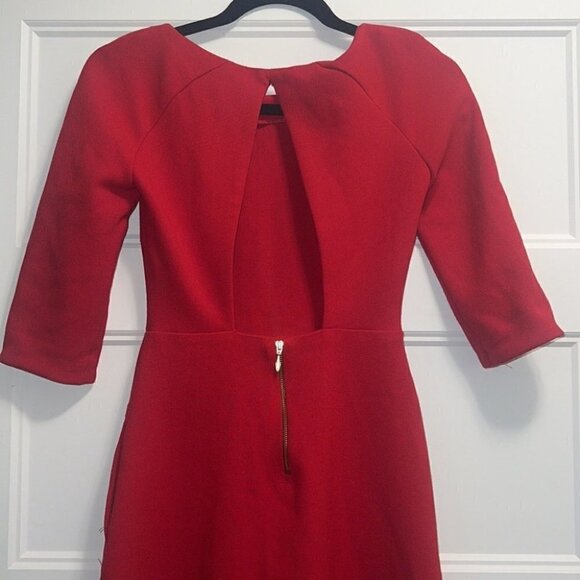 zara red sheath open back mini dress size Small - Picture 5 of 15